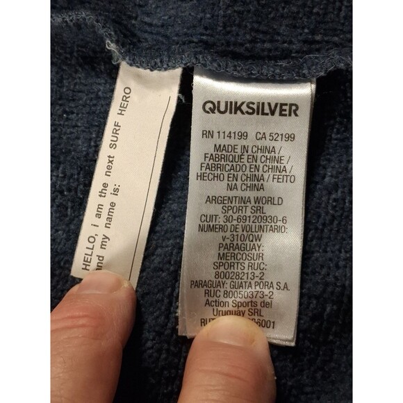 Quiksilver 1969 Youth Sweater Size 12 Gray Black “Mountains to the Shore” - Picture 4 of 16